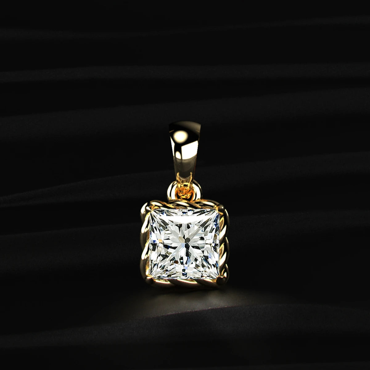 Princess Cut Diamond Solitaire Pendant | Earthly Jewels