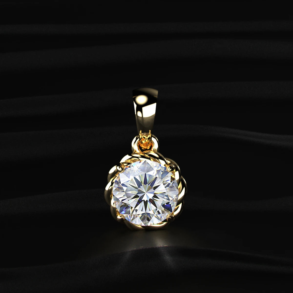Round Cut Diamond Solitaire Pendant | Earthly Jewels