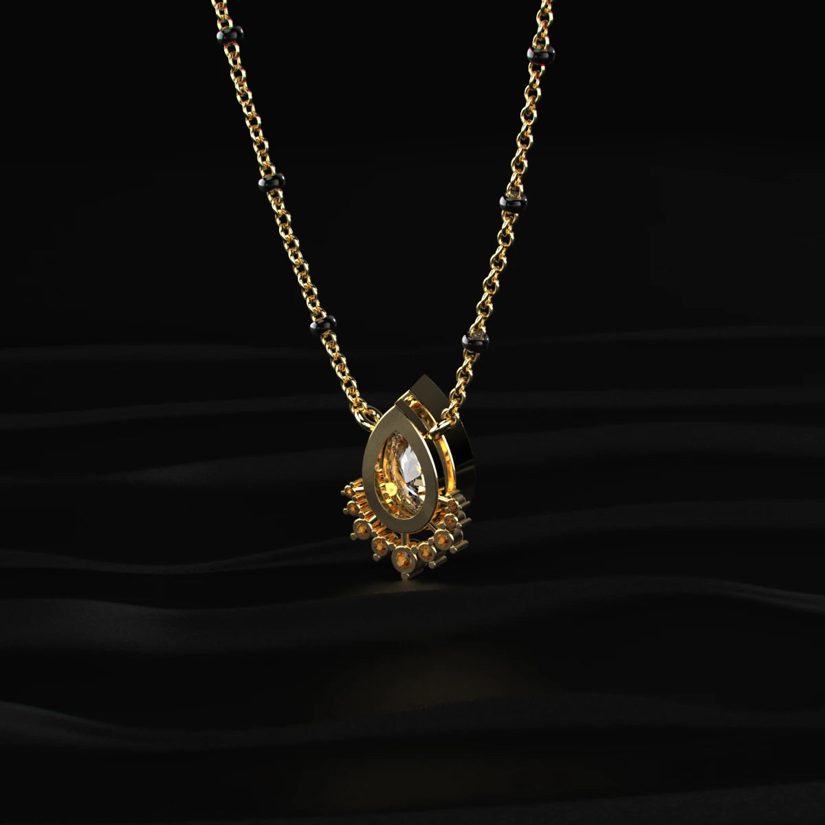 Pear Diamond Mangalsutra