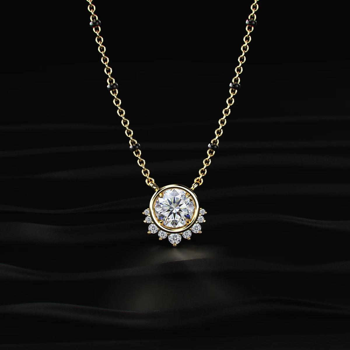 Round Shape Diamond Mangalsutra