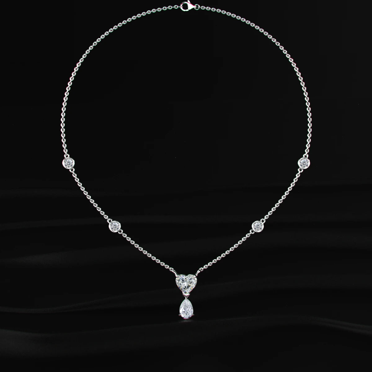 Pear Diamond Drop Necklace