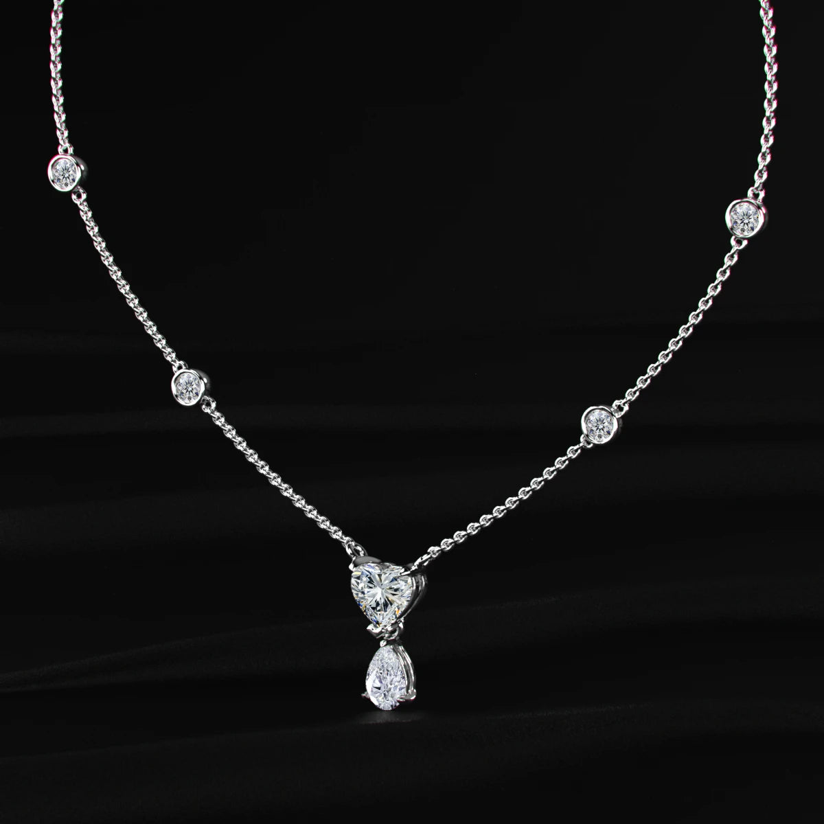 Diamond Necklace with Round Stations