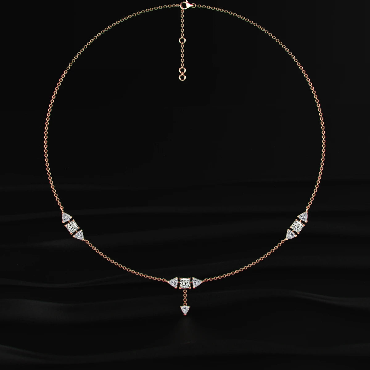 Trillion Cut Diamond Drop Necklace