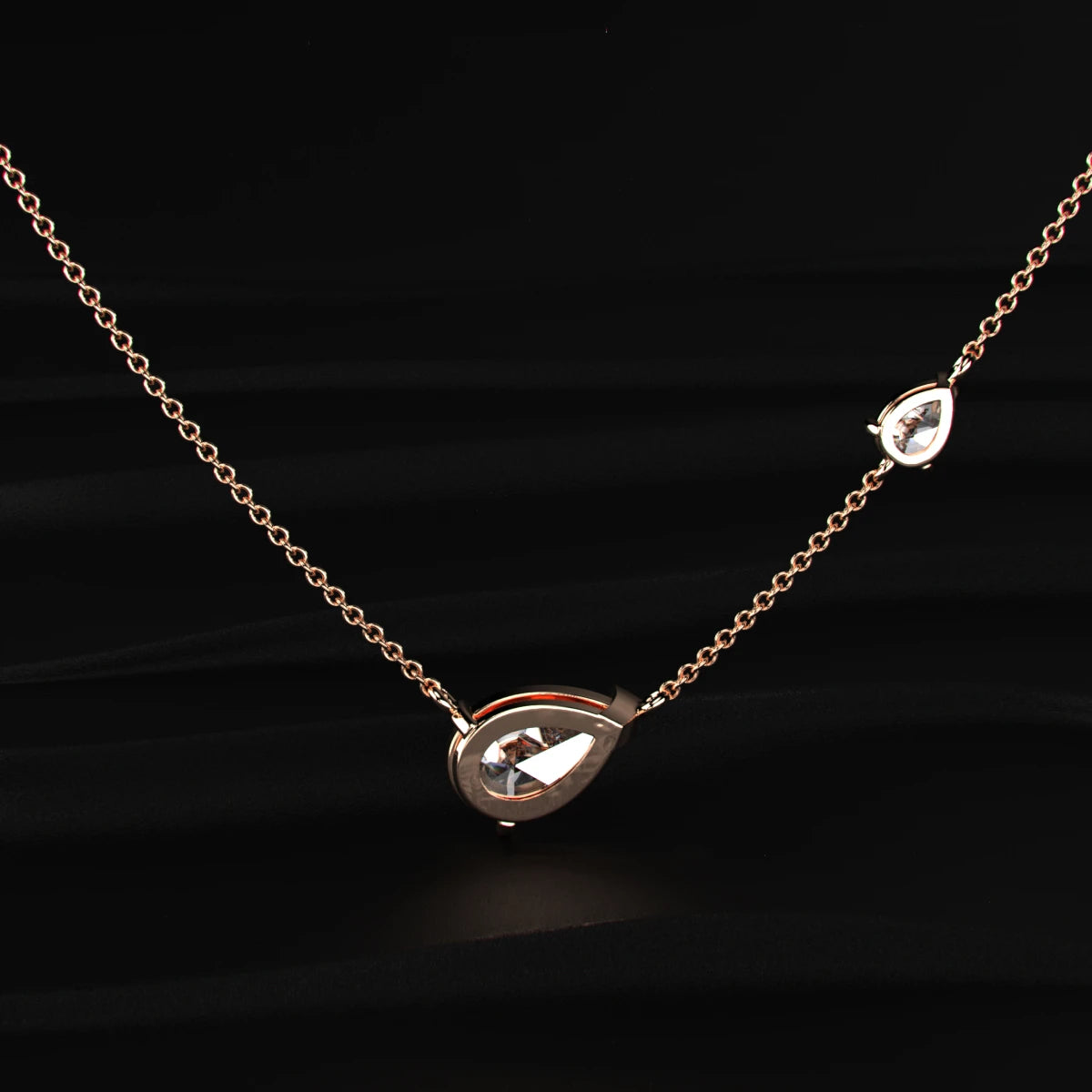 Lab Grown Pear Diamond Necklace