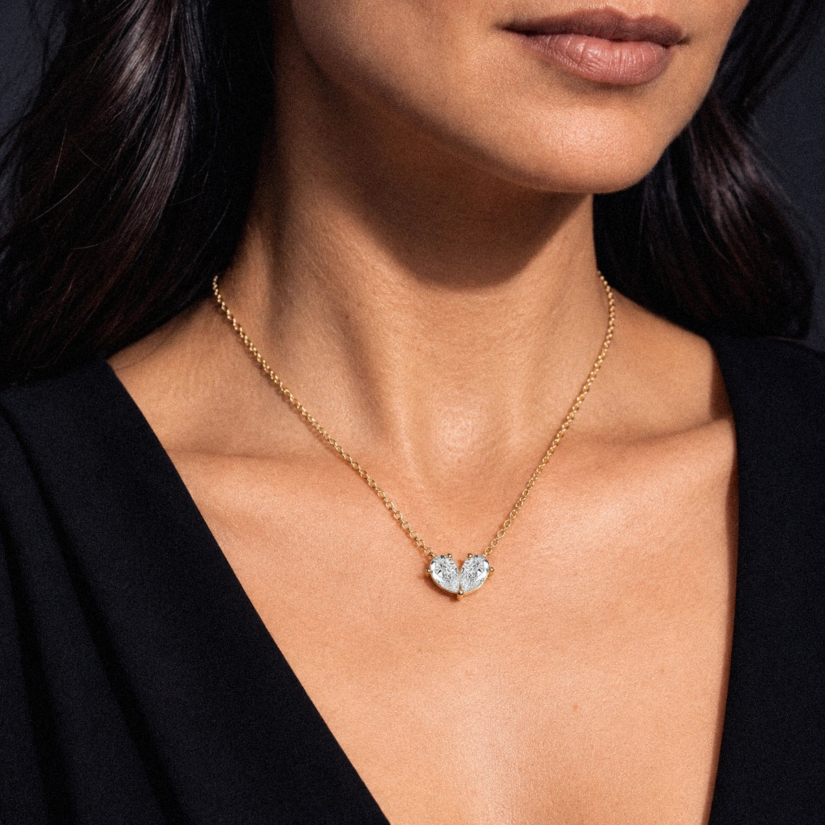 Pear Diamond Necklace | Model Image