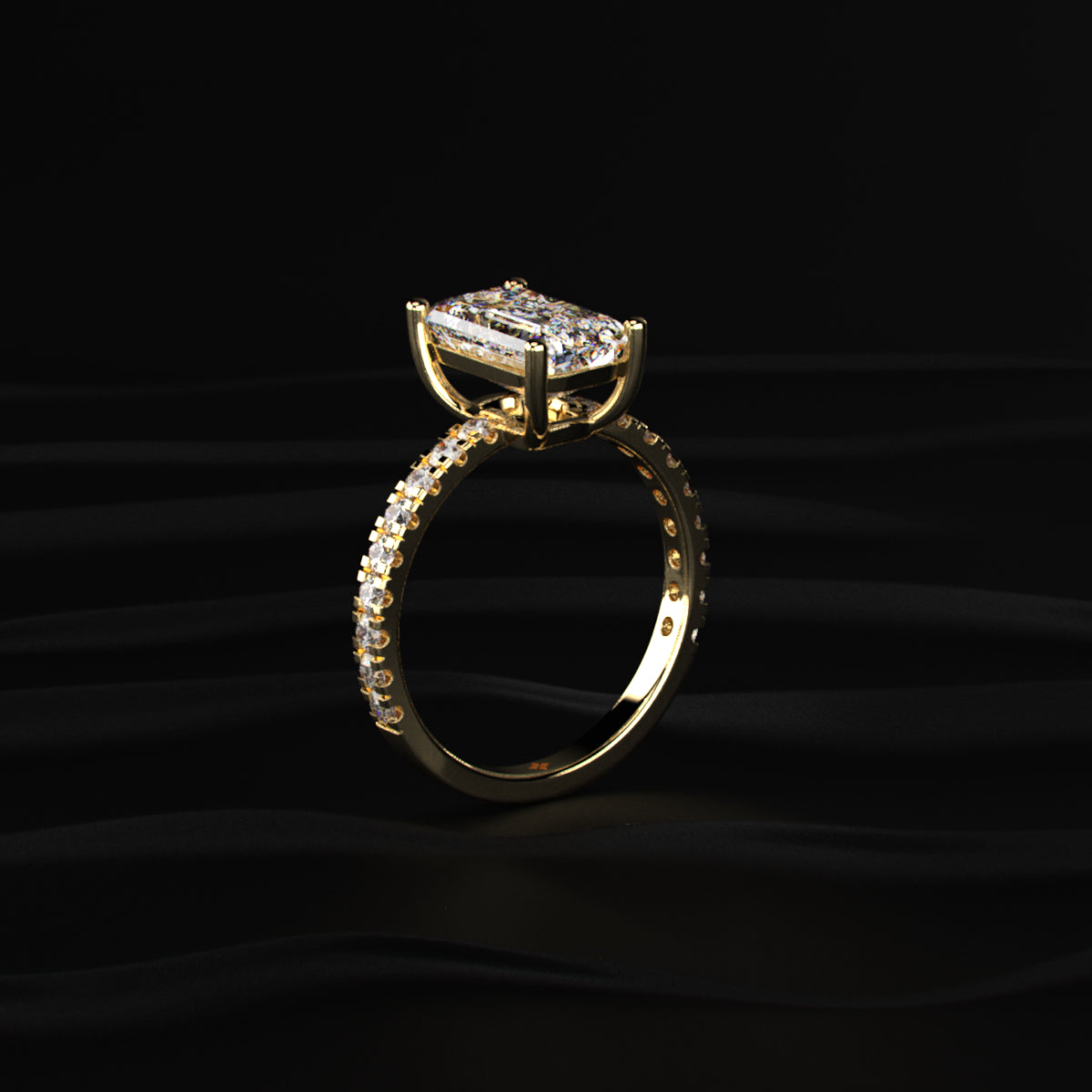 Basket of Mixed Cushion Solitaire Ring | Earthly Jewels