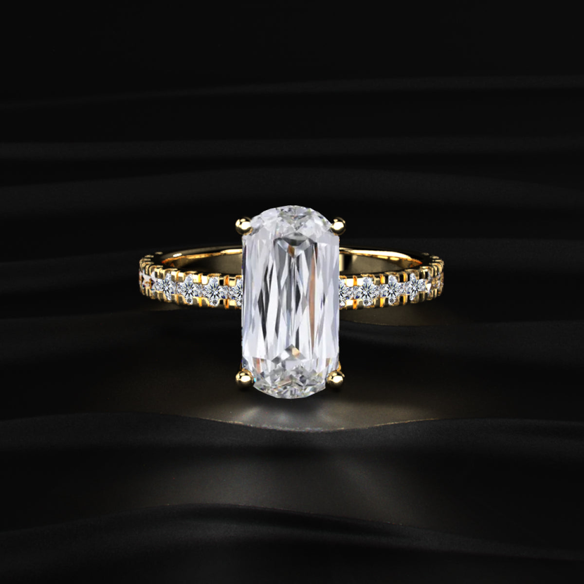 Basket of Mixed Cushion Solitaire Ring | Earthly Jewels