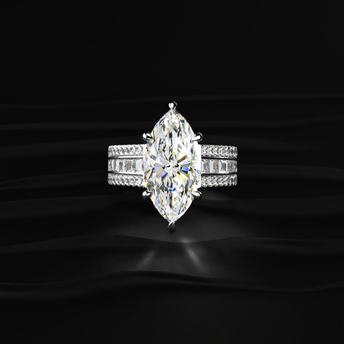 Marquise Cut Solitaire Diamond Ring | Earthly jewels