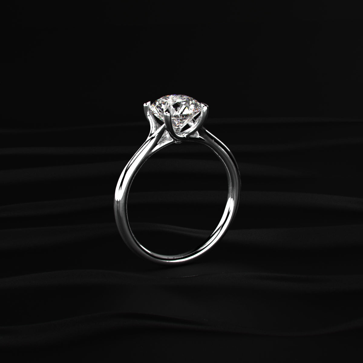 2ct Round Solitaire Engagement Ring With Mystique Stone | Earthly Jewels