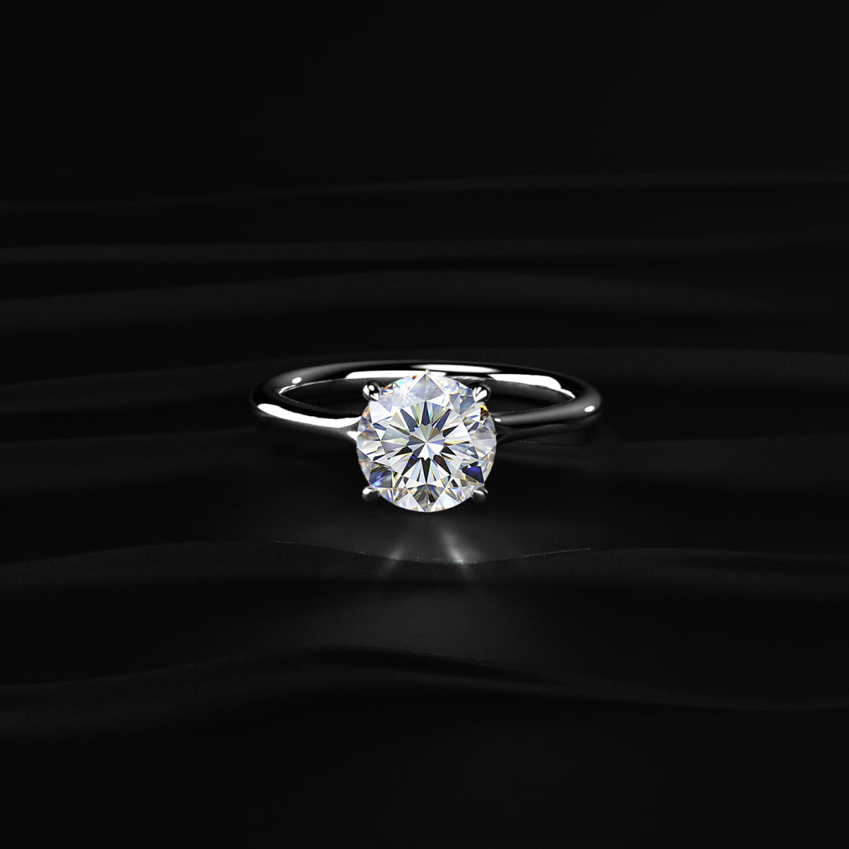 2ct Round Solitaire Engagement Ring With Mystique Stone