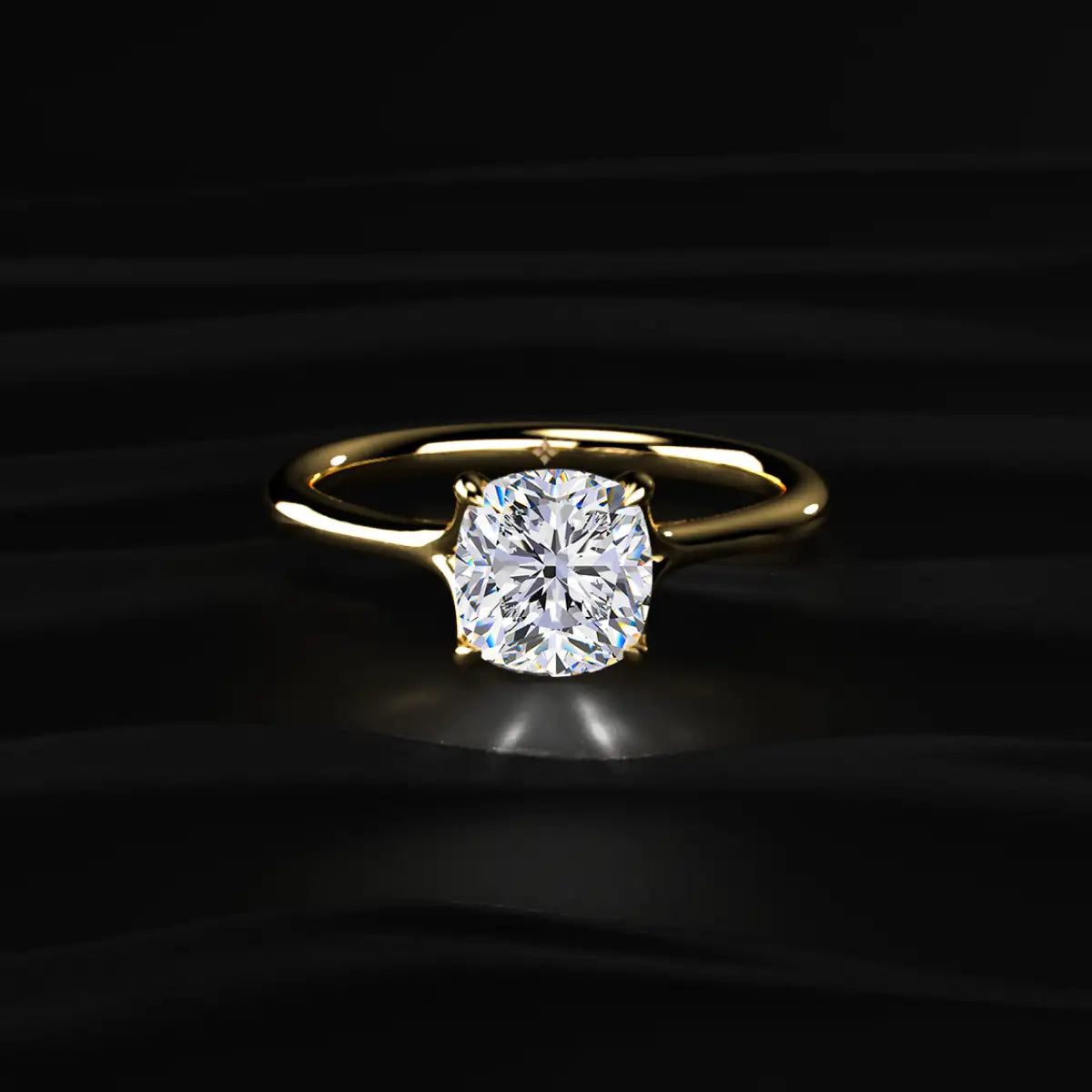 Cushion Solitaire Split Shank Engagement Ring | Earthy Jewels