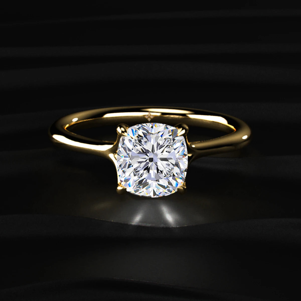Cushion Solitaire Split Shank Engagement Ring | Earthy Jewels