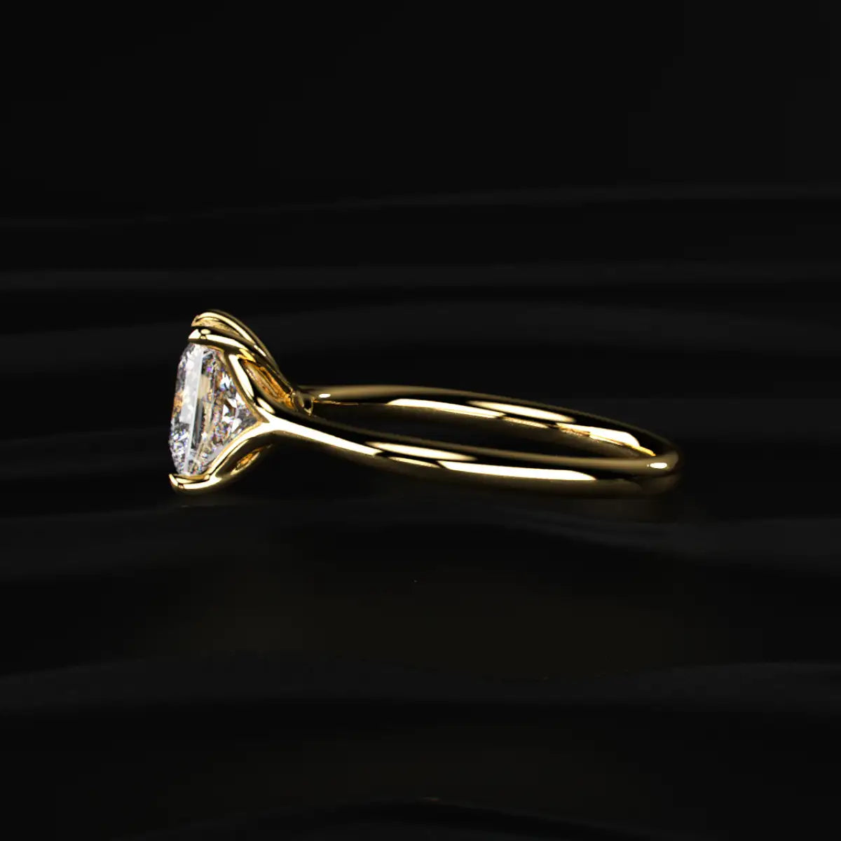 Princess Solitaire Split Shank Engagement Ring | Earthly Jewels