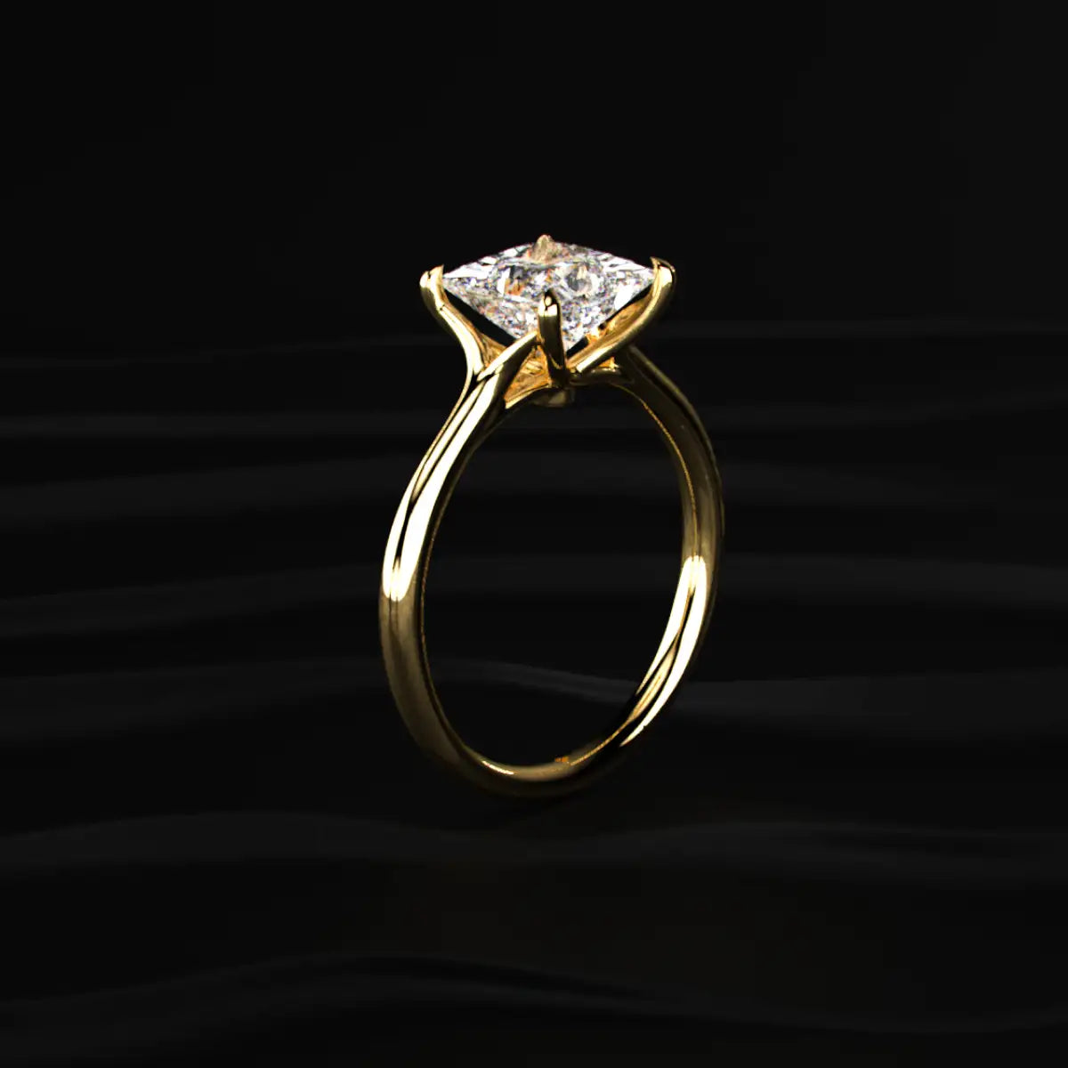 Princess Solitaire Split Shank Engagement Ring | Earthly Jewels