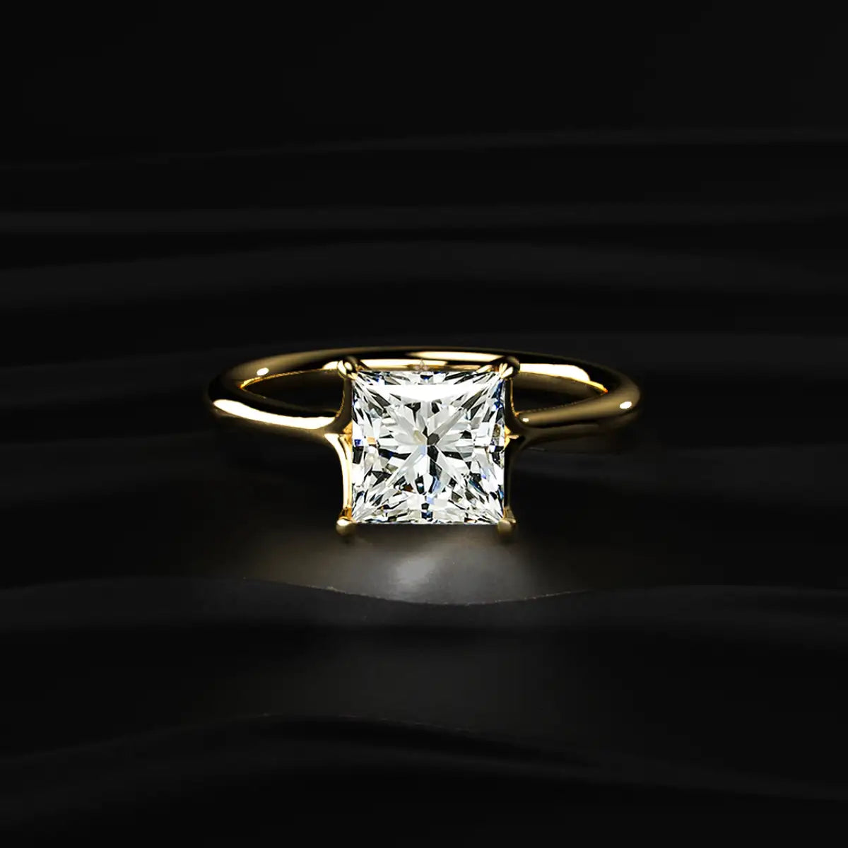 Princess Solitaire Split Shank Engagement Ring | Earthly Jewels
