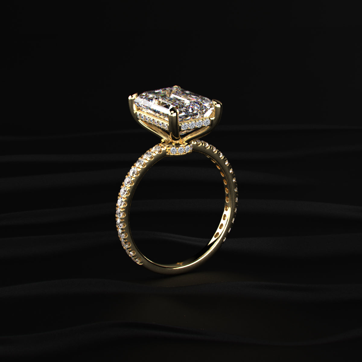 Radiant Engagement Ring Hidden Halo | Earthly Jewels