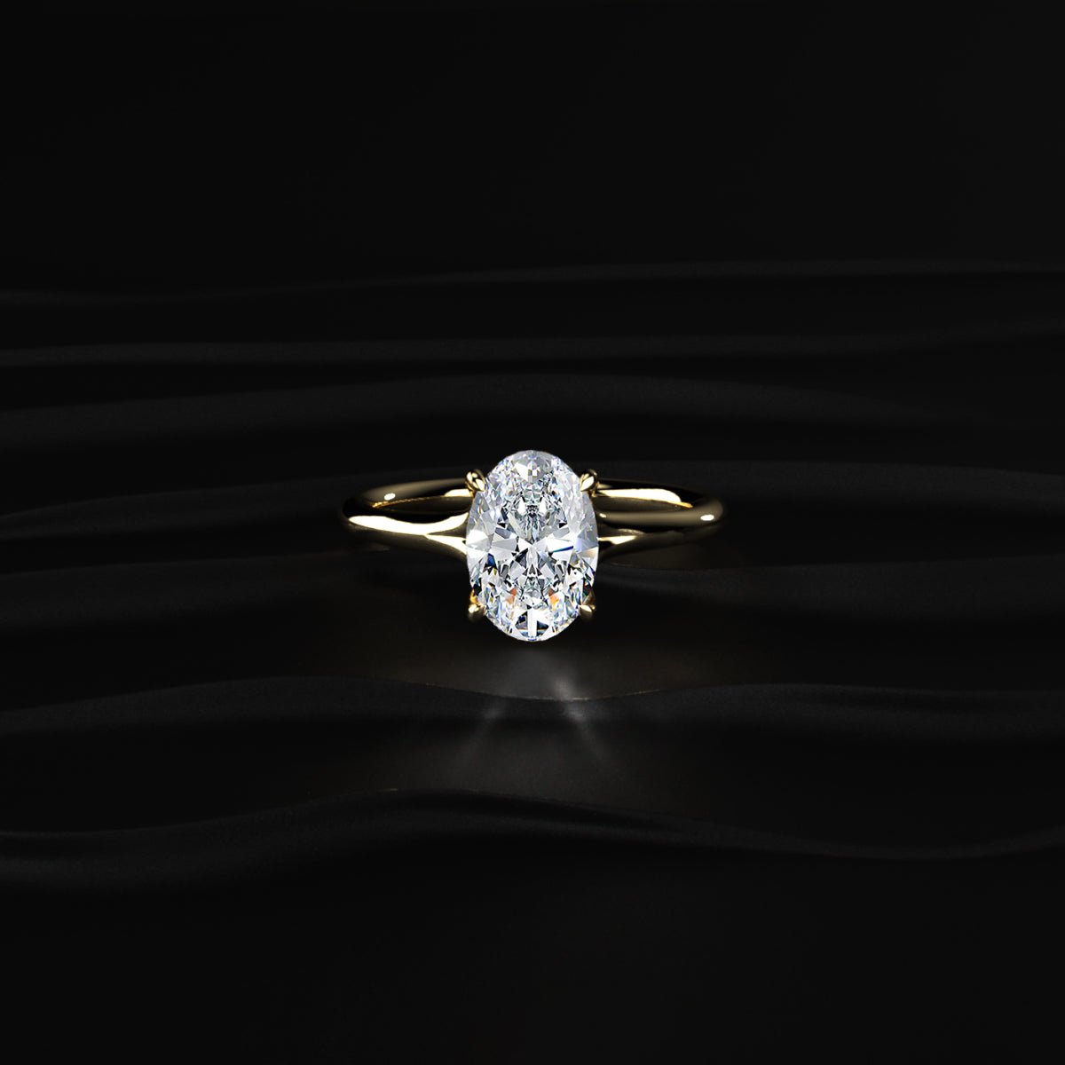 2Ct Oval Solitaire Engagement Ring Earthly Jewels