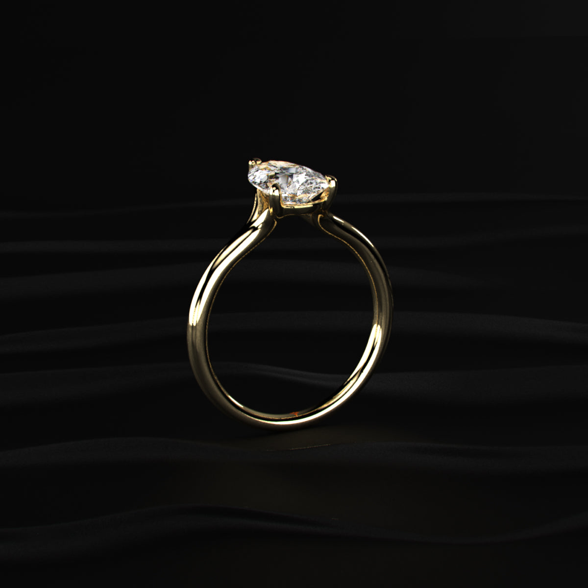 Pear Shaped Solitaire Diamond Ring