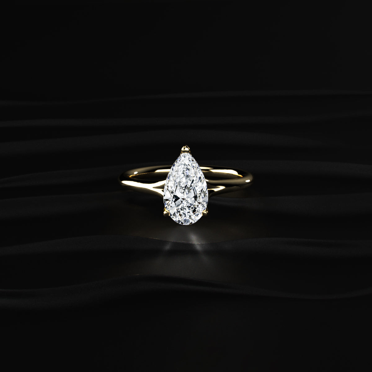 Pear Shaped Solitaire Diamond Ring