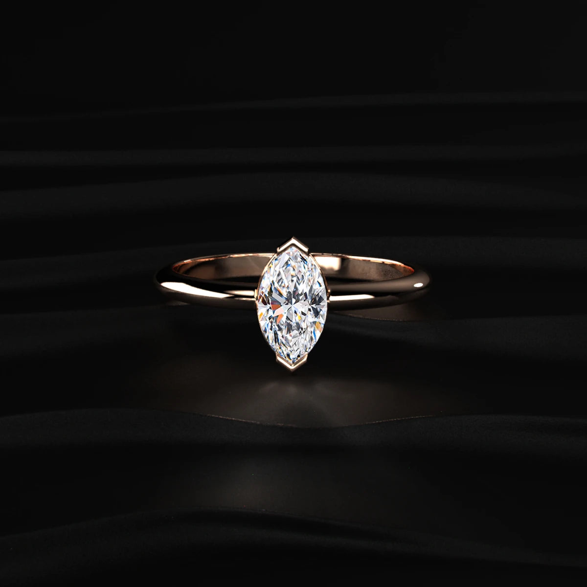 Marquise Solitaire Engagement Ring | Earthly Jewels