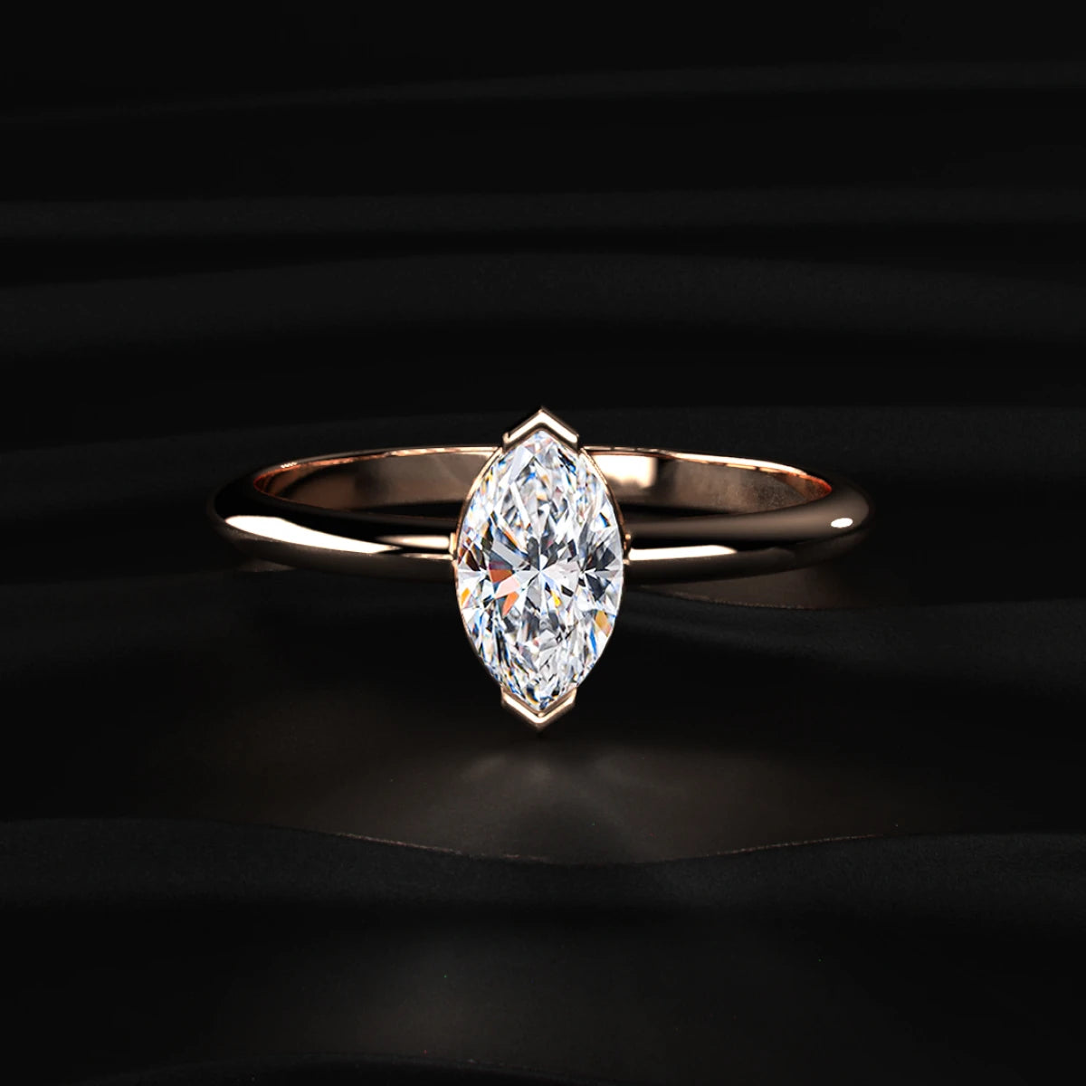 Marquise Solitaire Engagement Ring | Earthly Jewels