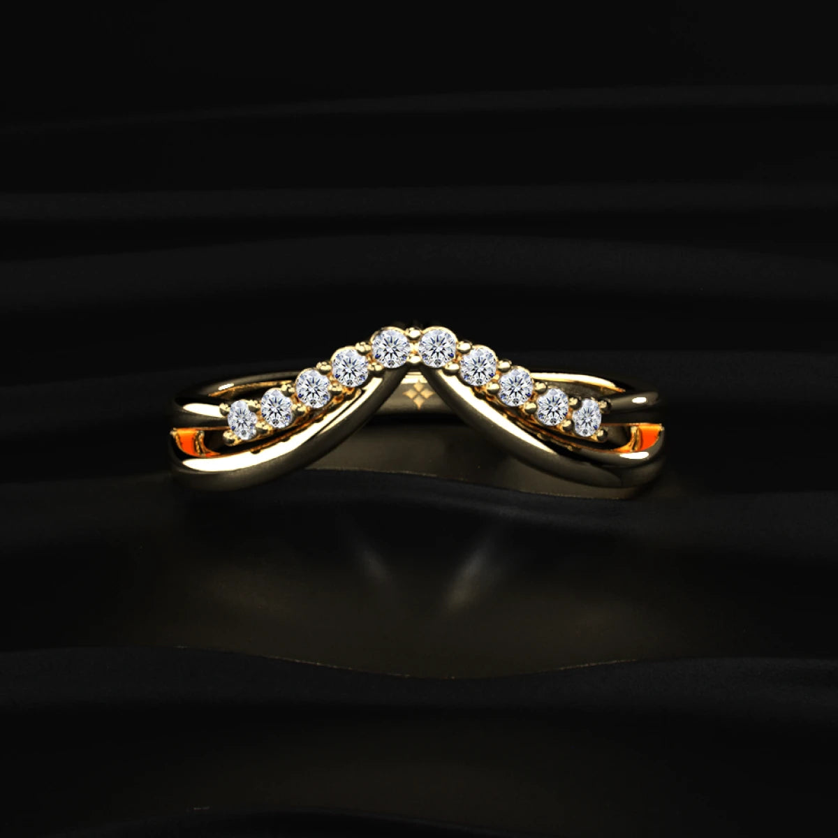 Double Band Diamond Chevron Ring | Earthly Jewels