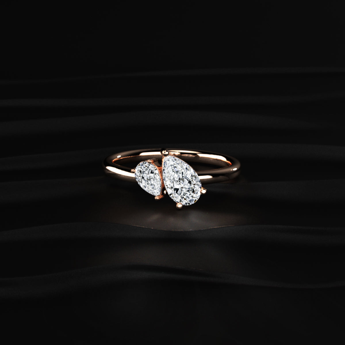 Toi Et Moi Double Pear Engagement Ring | Earthly jewels