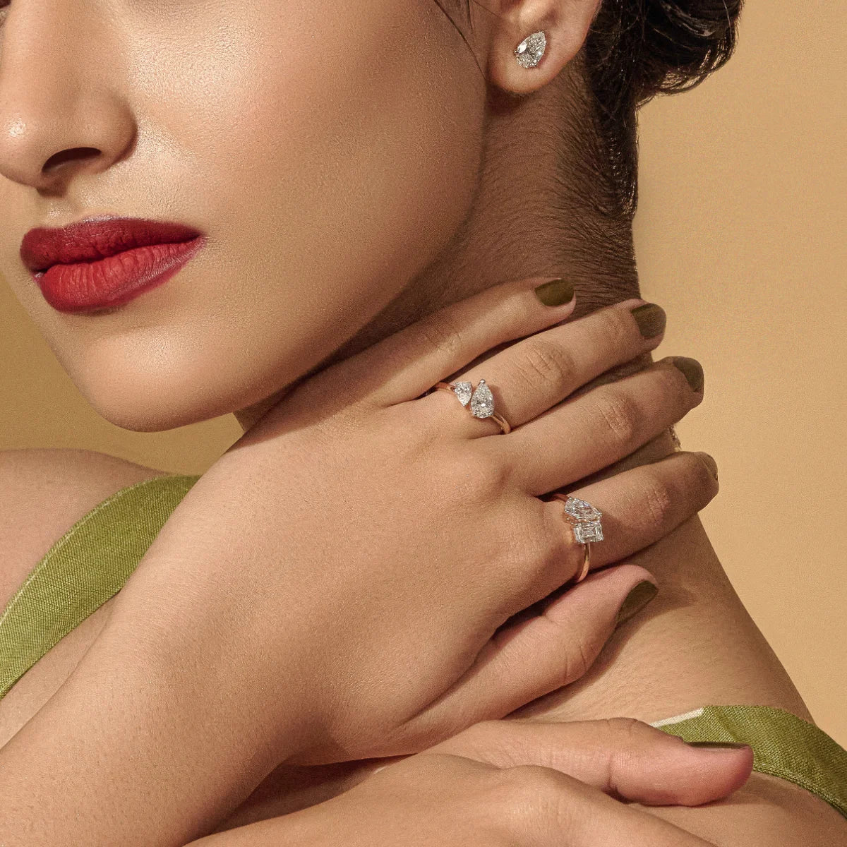 Toi Et Moi Double Pear Engagement Ring | Earthly jewels