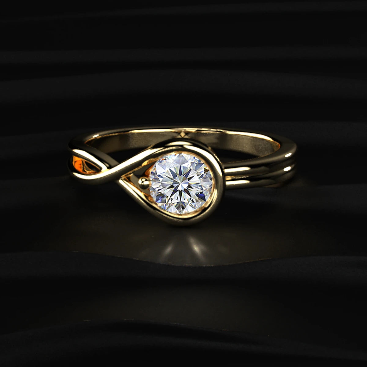 Solitaire Round Diamond Infinity Promise Ring | Earthly jewels