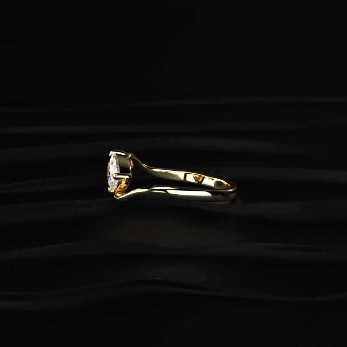 Round And Pear Diamond Toi Et Moi Ring