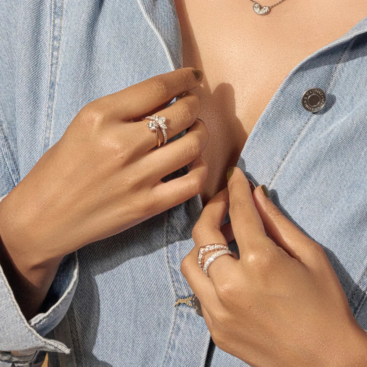 V Shaped Diamond Ring | Earthly Jewels