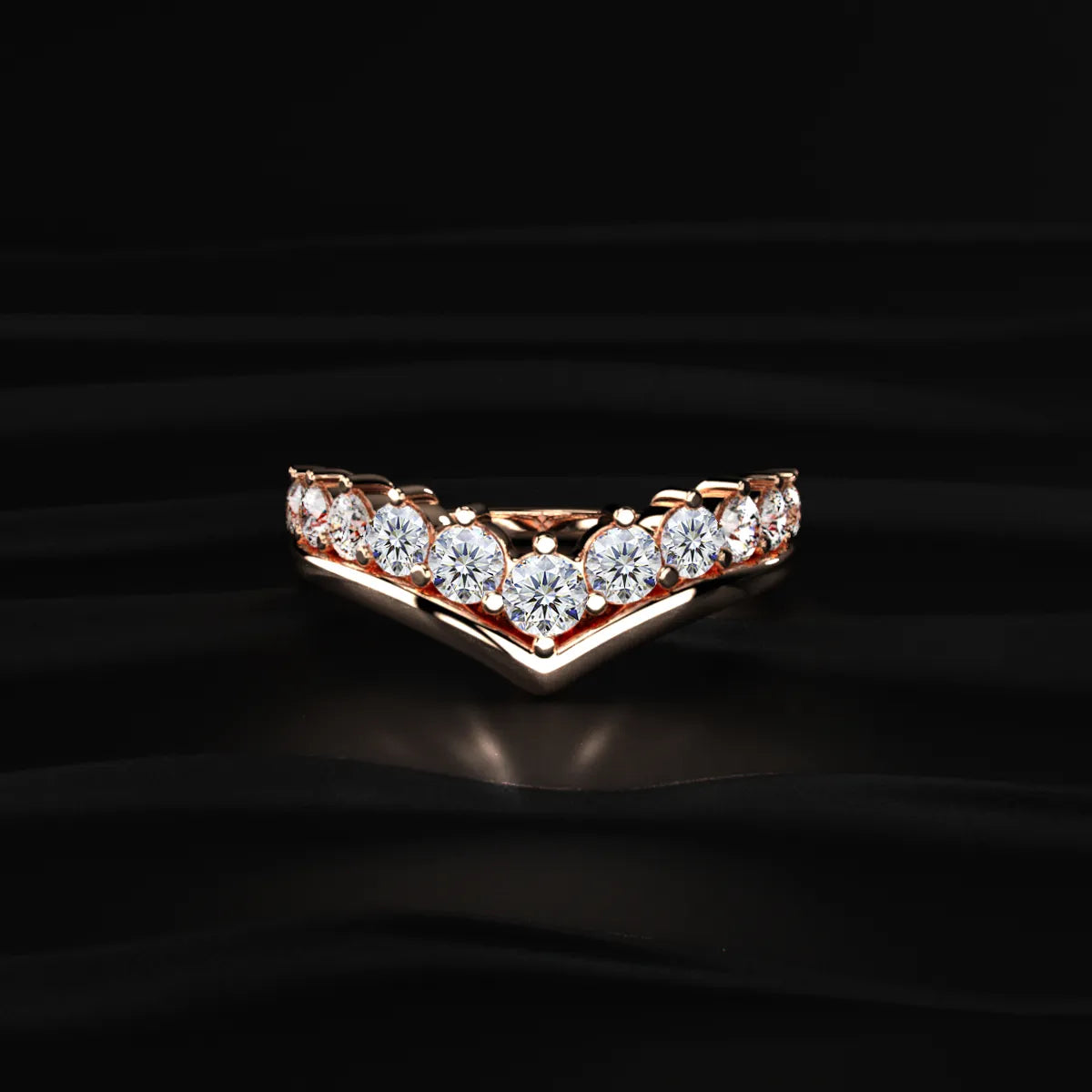 V Shaped Diamond Ring | Earthly Jewels