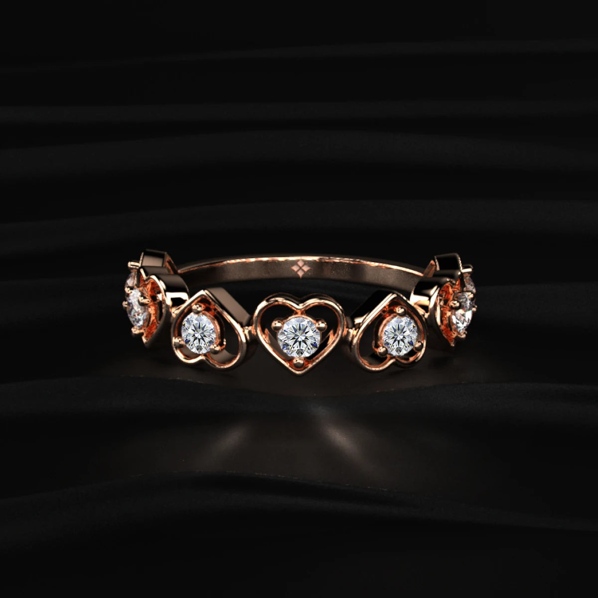 Hearts Half Eternity Ring | Earthly Jewels
