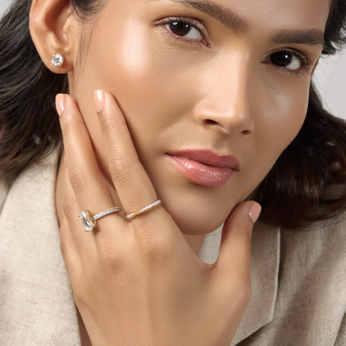 Curved Wedding Band For Round Diamond | Earthy Jewels