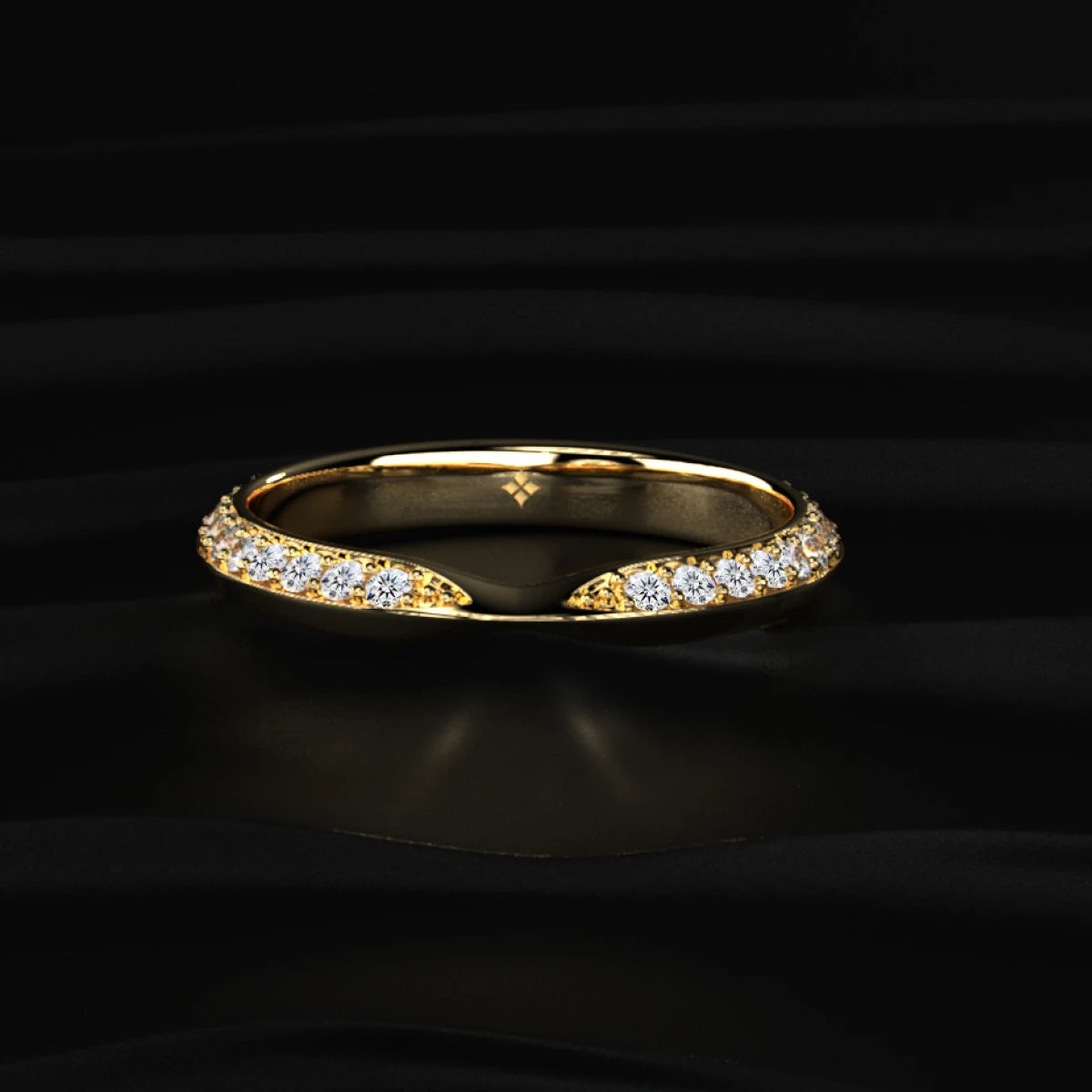 Curved Wedding Band For Round Diamond | Earthy Jewels