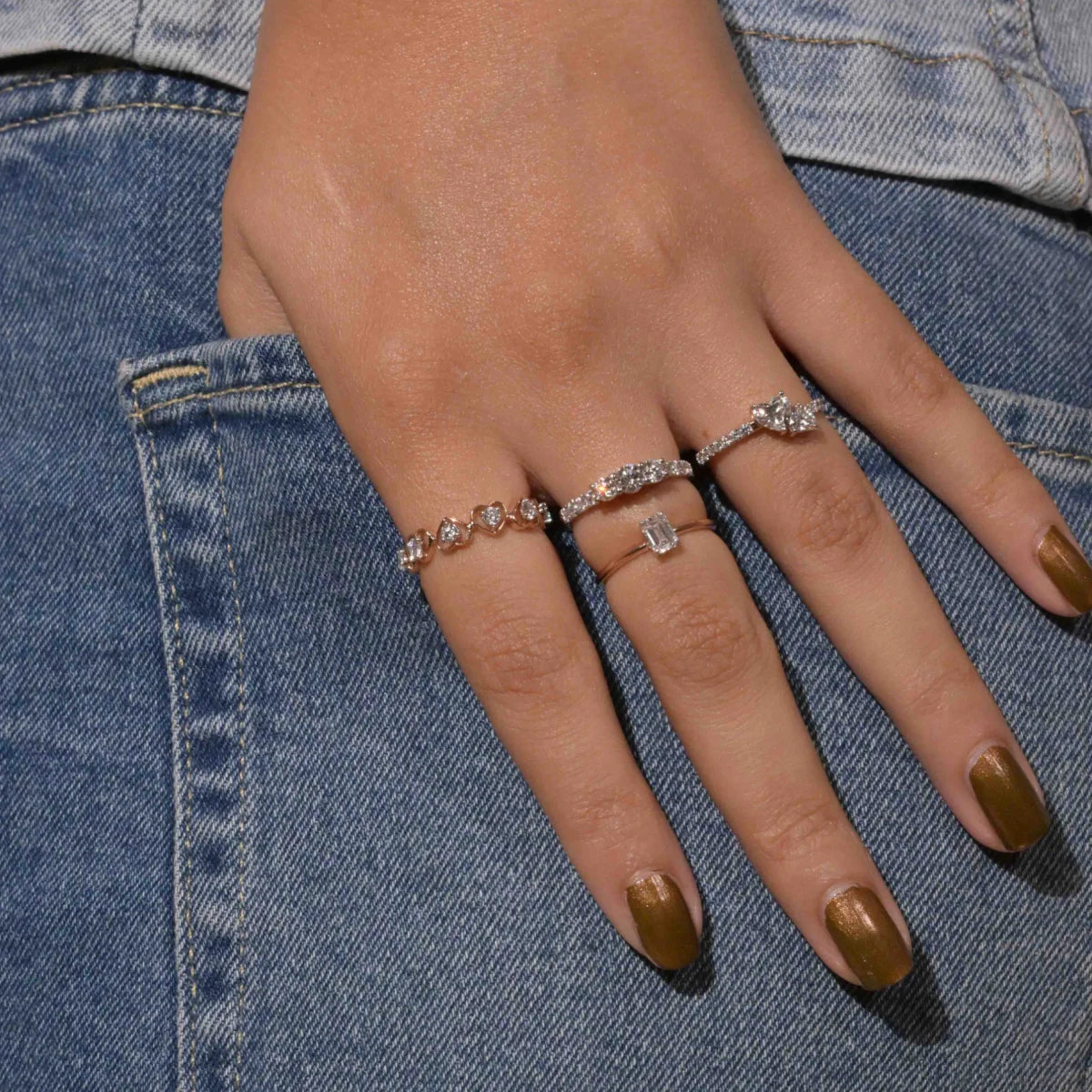 Dual Heart Ring With Side Diamonds | Earthly Jewels