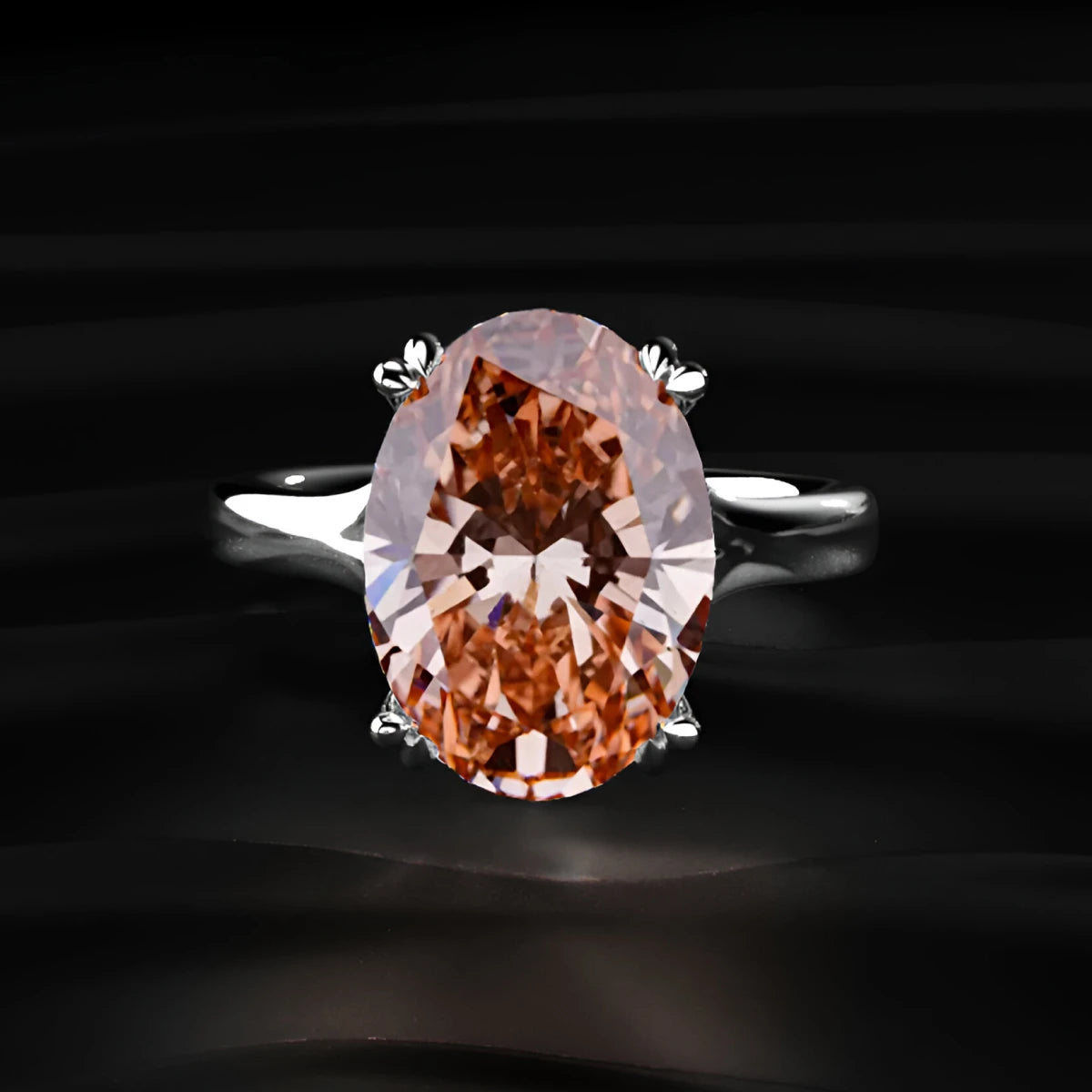 6 Ct Oval Solitaire Ring With Double Prong Set | Earthly jewels