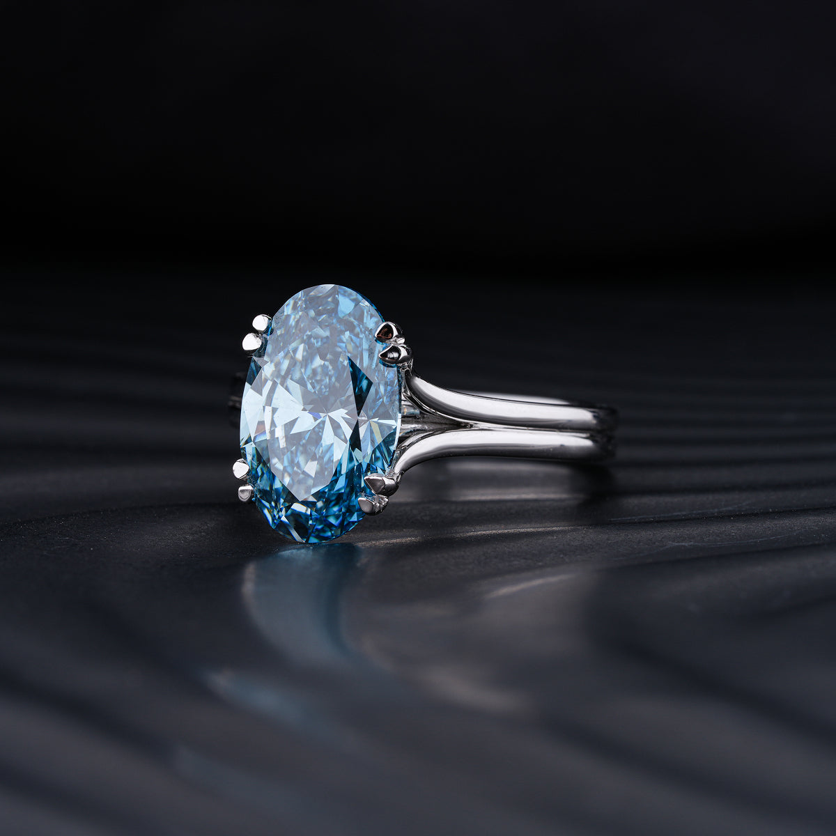 4 Ct Oval Solitaire Ring With Double Prongs | Earthly Jewels