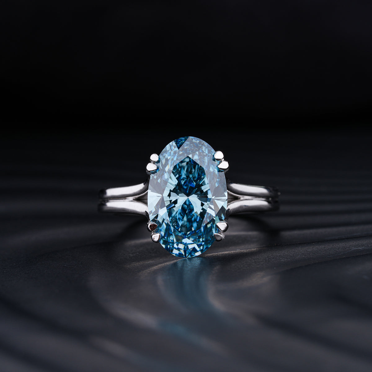 4 Ct Oval Solitaire Ring With Double Prongs | Earthly Jewels