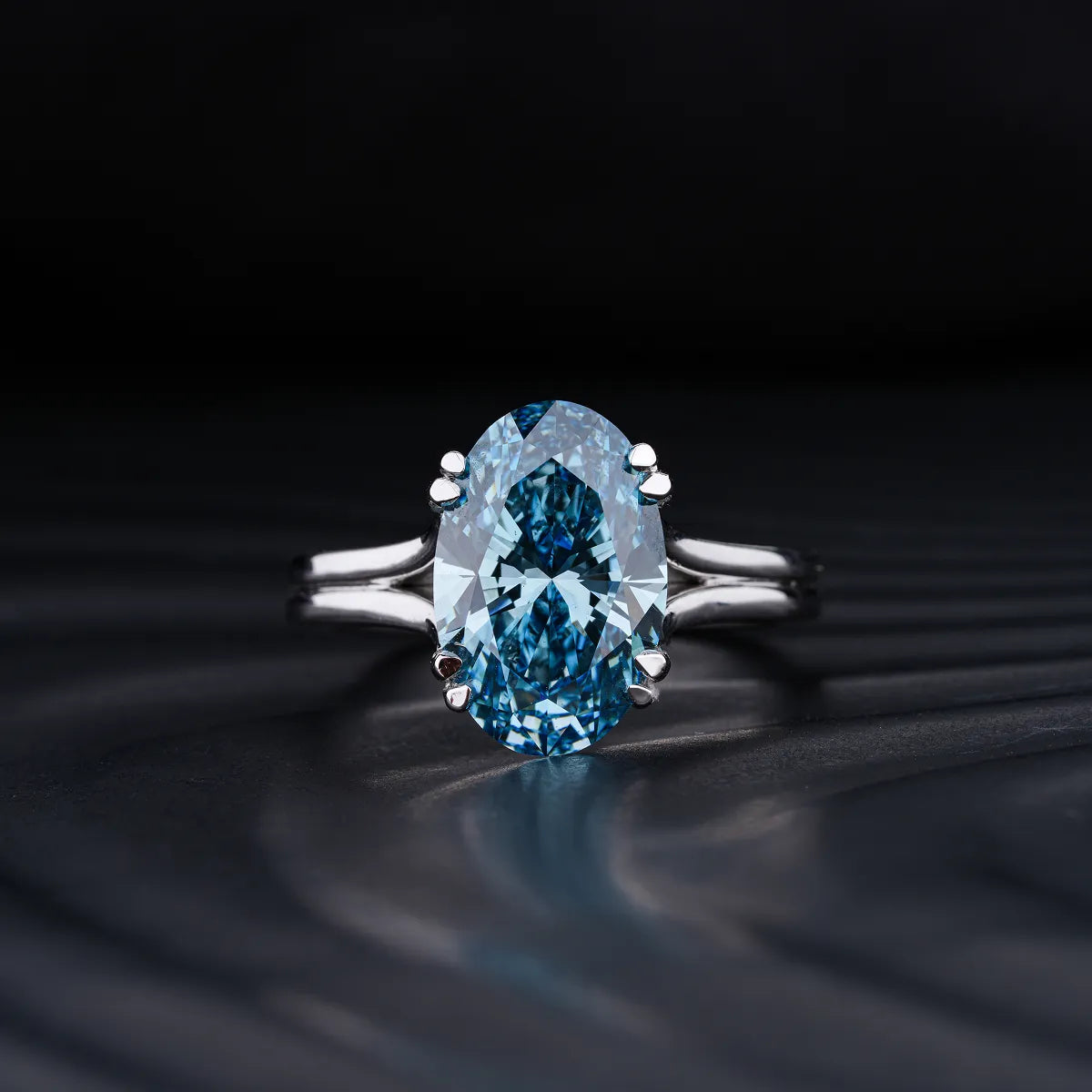 4 Ct Oval Solitaire Ring With Double Prongs | Earthly Jewels
