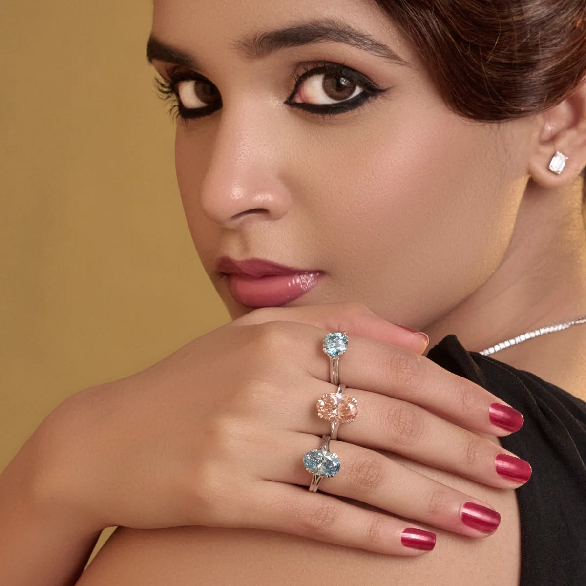 2.5 Ct Solitaire Diamond Ring With Double Prong And Mystique Stone