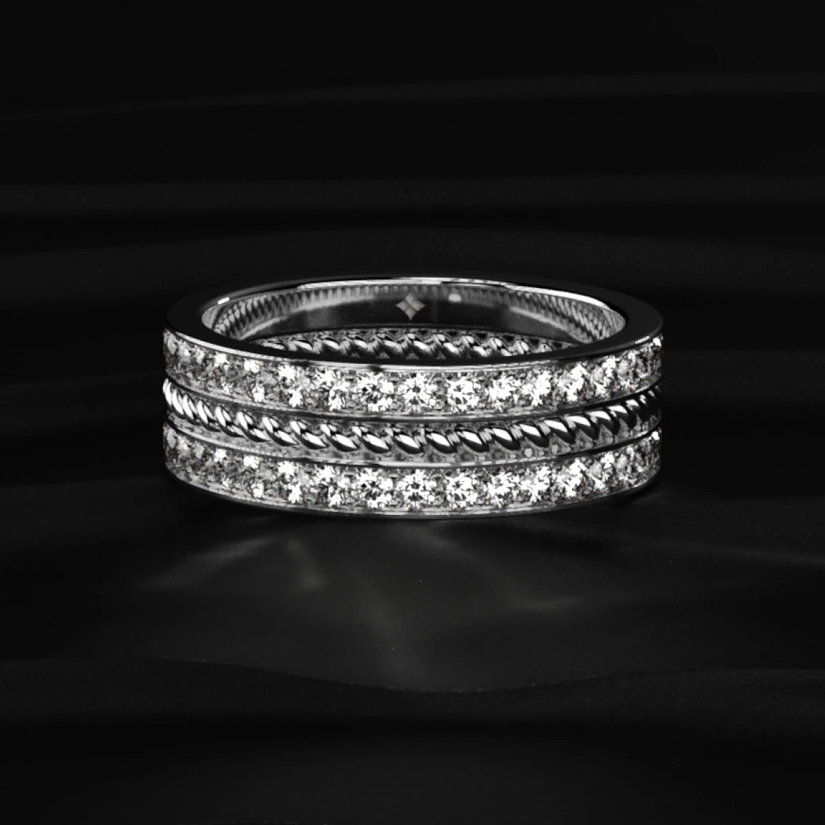 Two Row Eternity Band For Men | Earthly Jewels