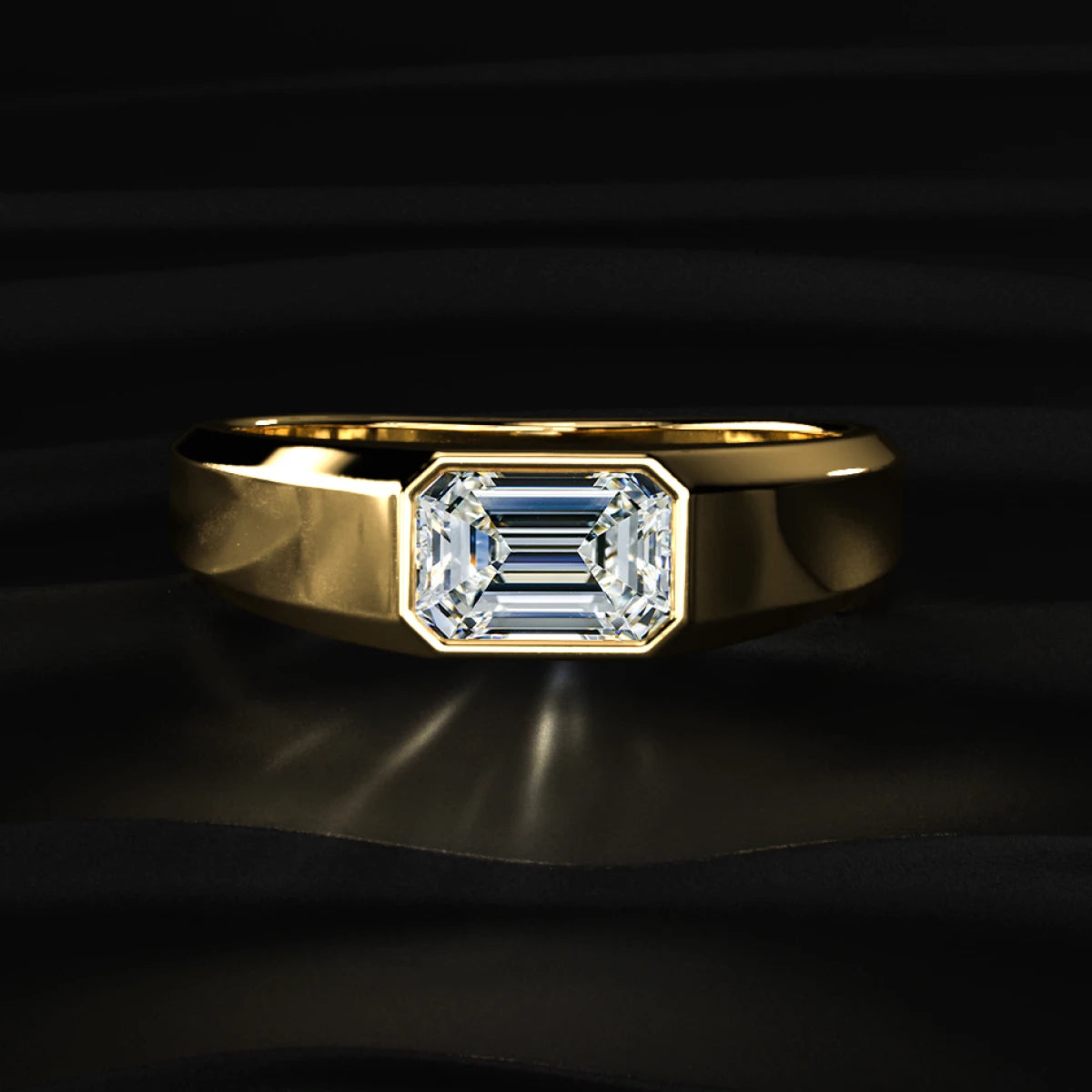 Mens Emerald Cut Diamond Ring | Earthly Jewels