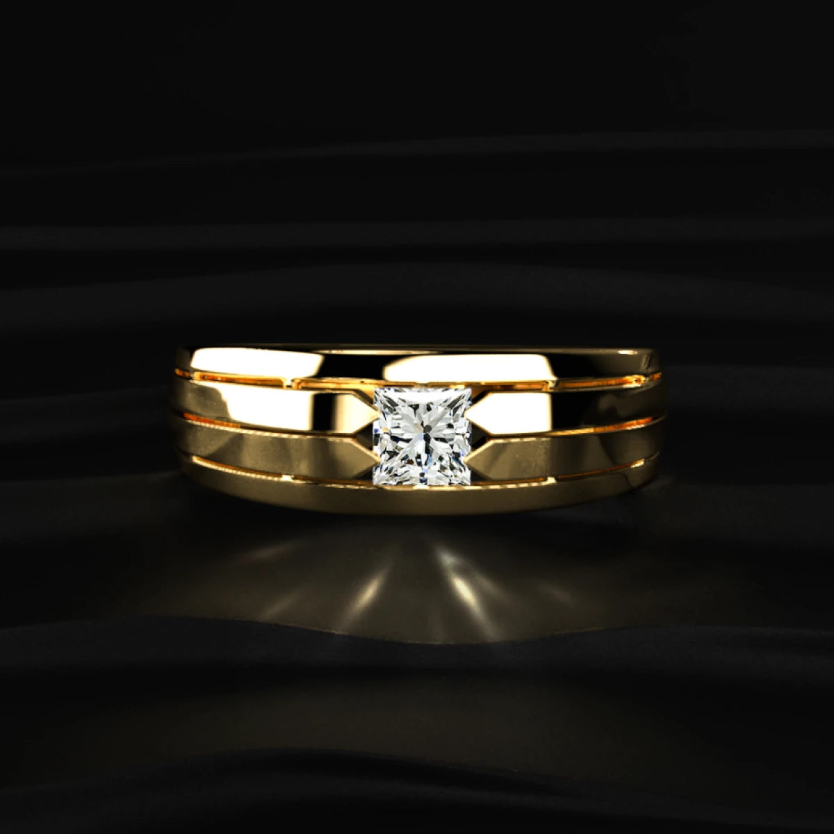 Princess Cut Diamond Ring For Men | Earthly Jewels