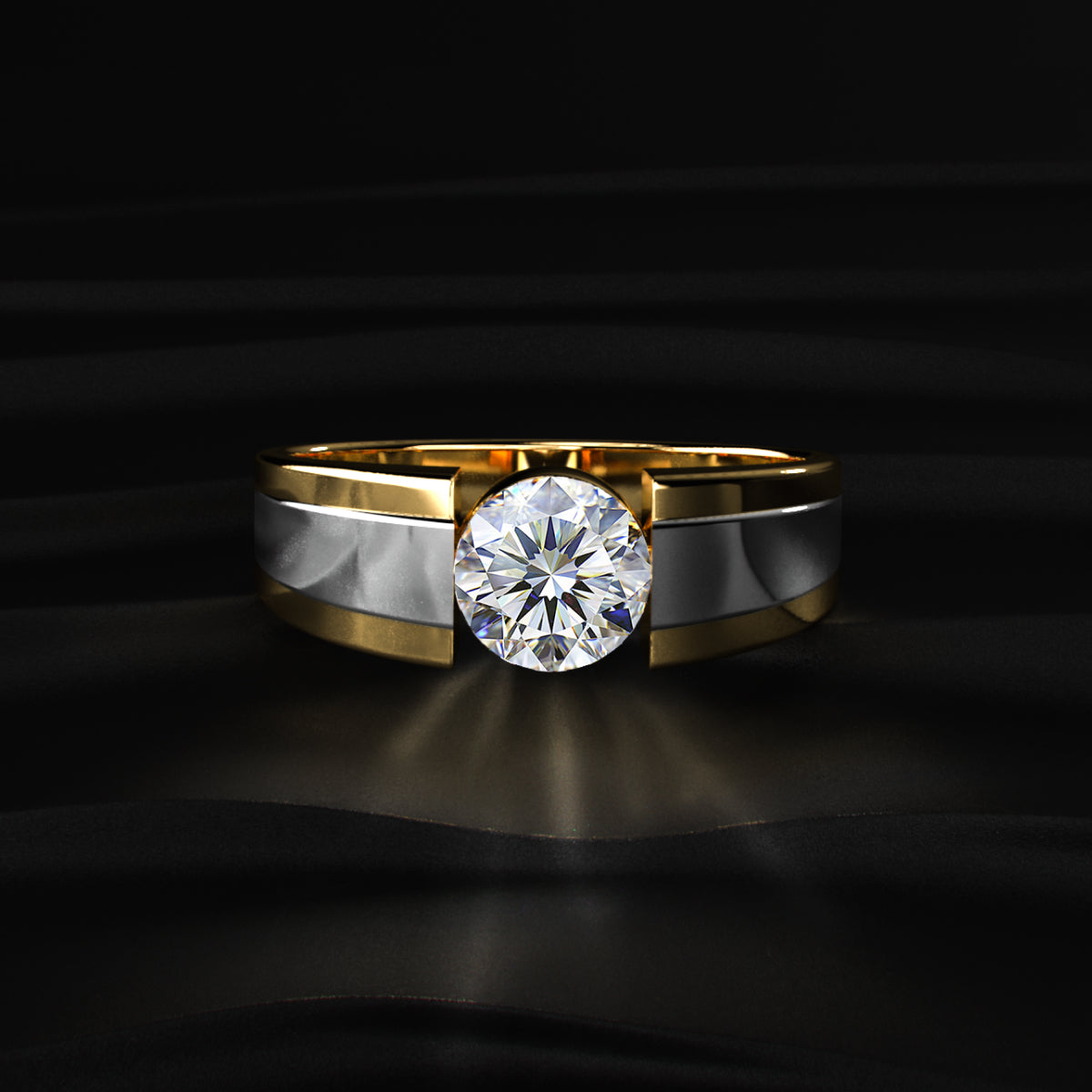 Carat Round Solitaire Diamond Ring For Men
