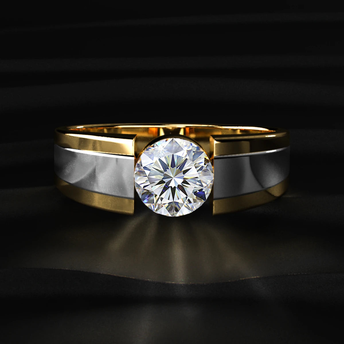 1 Carat Round Solitaire Diamond Ring For Men | Earthly Jewels