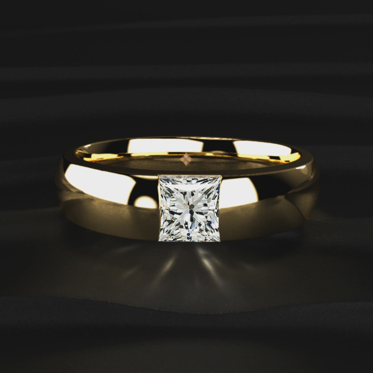 Princess Solitaire Ring For Men | Earthly Jewels