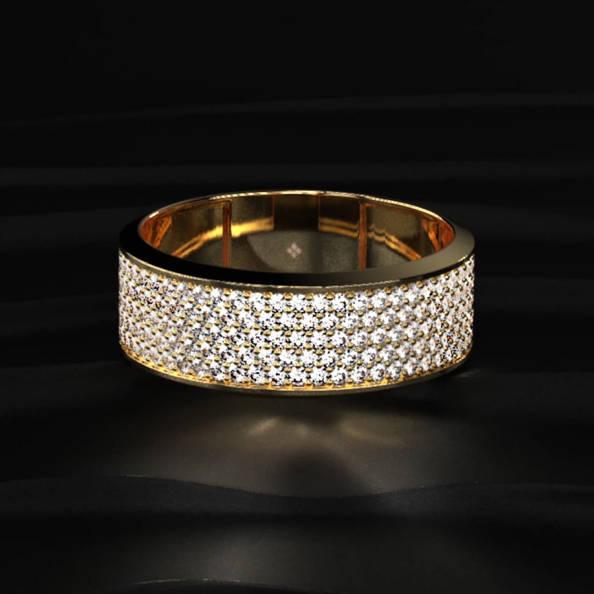 Multi Row Diamond Eternity Men's Band | Earthly Jewels