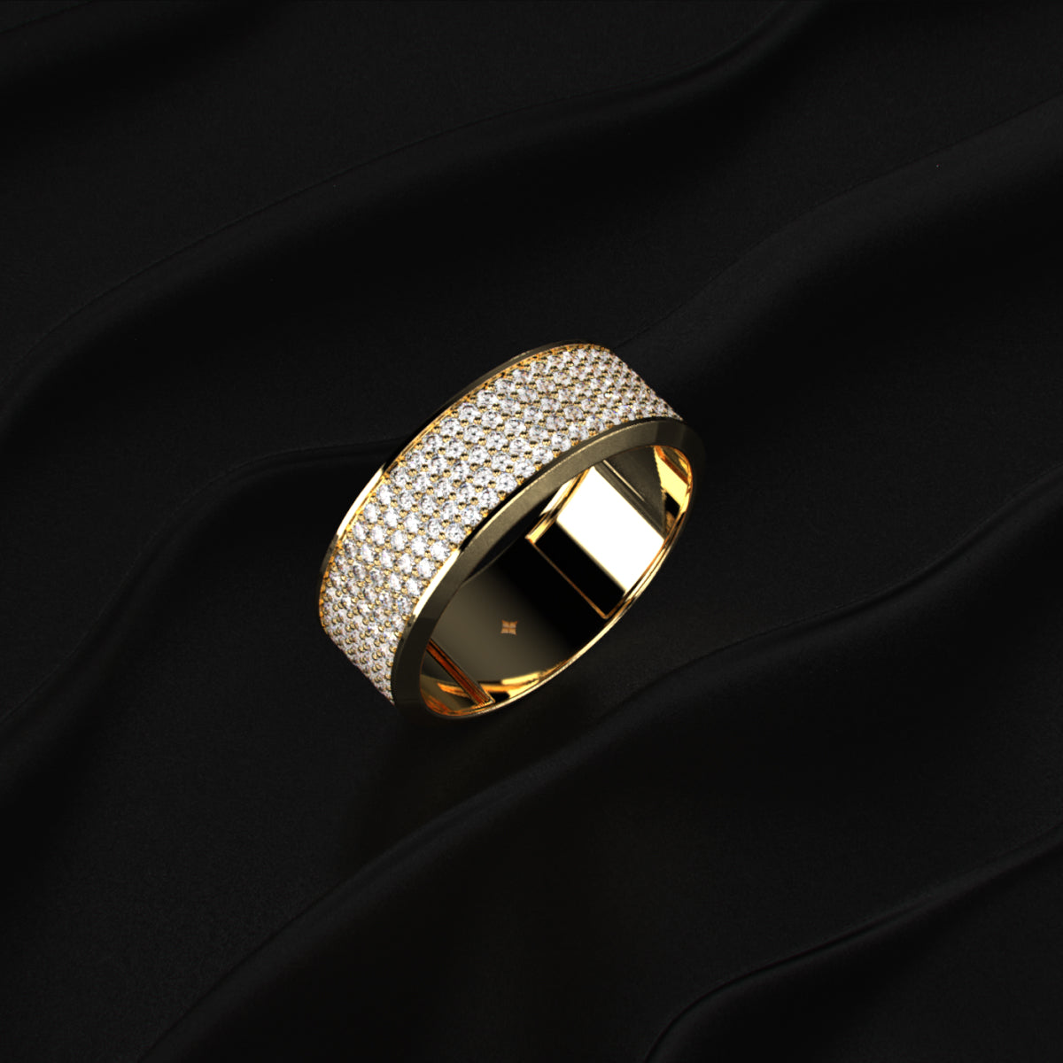 Multi Row Diamond Eternity Men's Band | Earthly Jewels