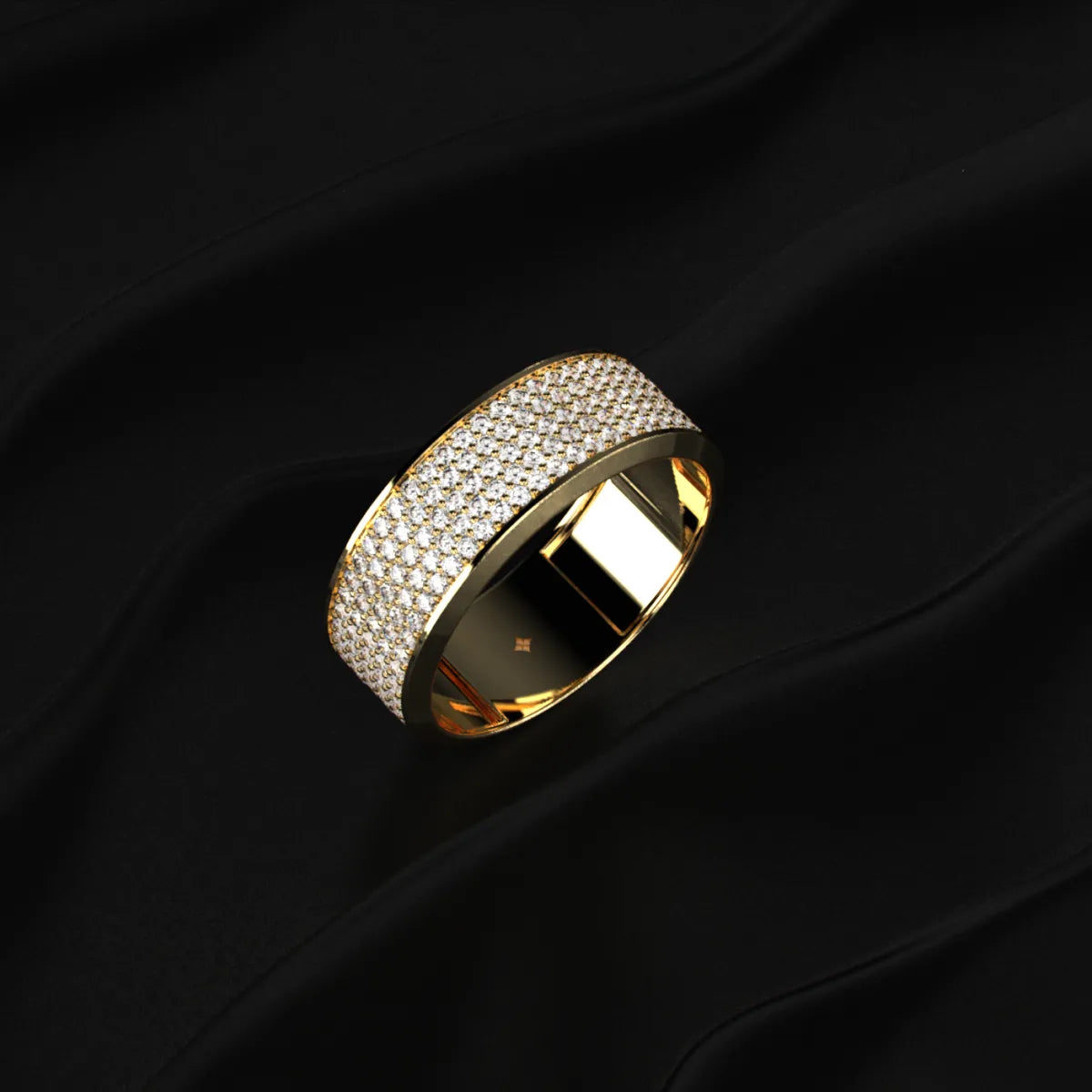 Multi Row Diamond Eternity Men's Band | Earthly Jewels